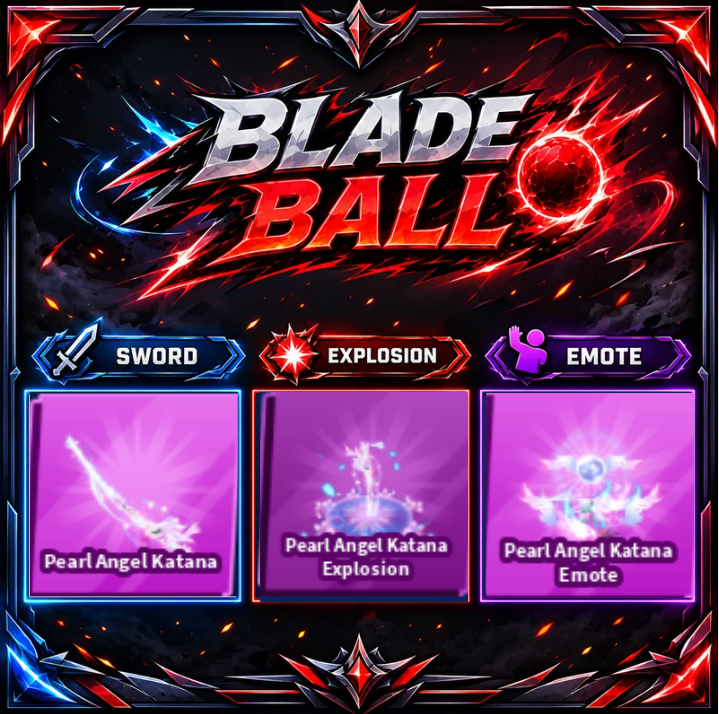 [ Limited Set ] Pearl Angel Katana + Explosion + Emote | FAST DELIVERY✅