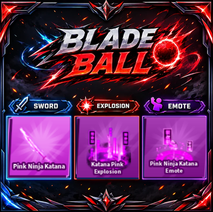 [ Limited Set ] Pink Ninja Katana + Explosion + Emote | FAST DELIVERY✅