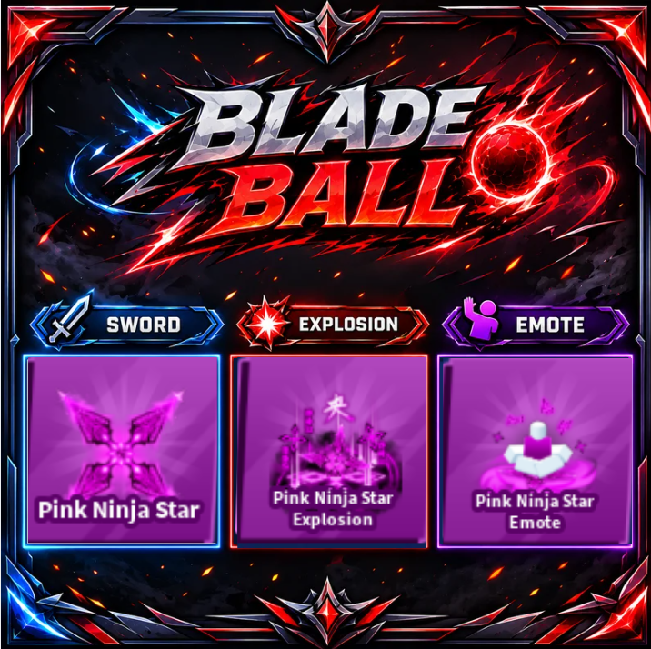[ Limited Set ] Pink Ninja Star + Explosion + Emote | FAST DELIVERY✅
