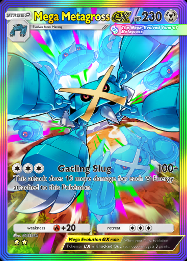 [All language] 2 Star Mega Metagross ex Rainbow Art  - B4