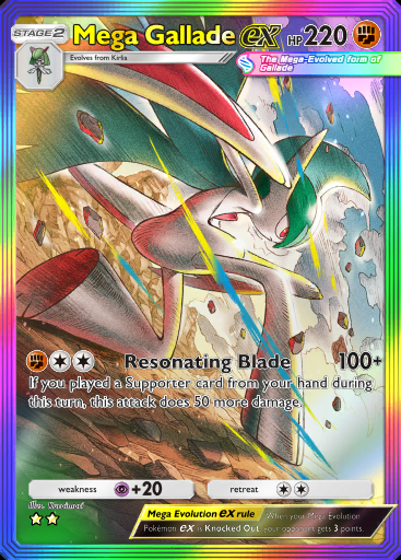 [All language] 2 Star Mega Gallade ex Rainbow Art  - B4