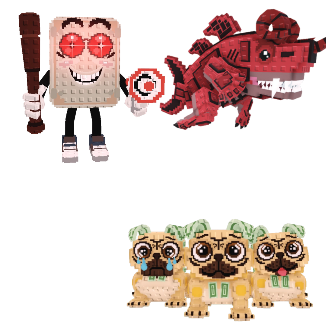[BUNDLE] - 🦖 1x Tang Tang Kelentang 🦖 1x Eviledon 🦖 1x Los Puggies