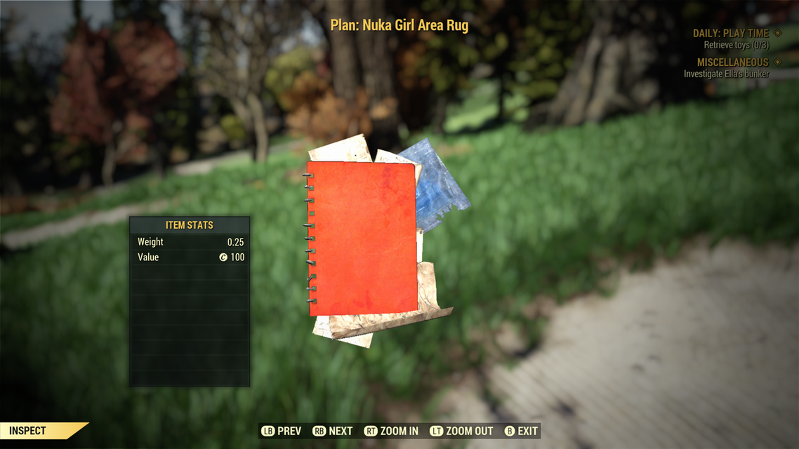 [ Xbox ] Plan: Nuka Girl Area Rug (instant delivery)