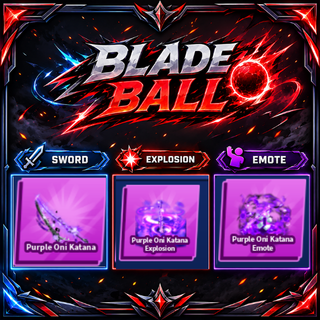 [ Limited Set ] Purple Oni Katana + Explosion + Emote | FAST DELIVERY✅