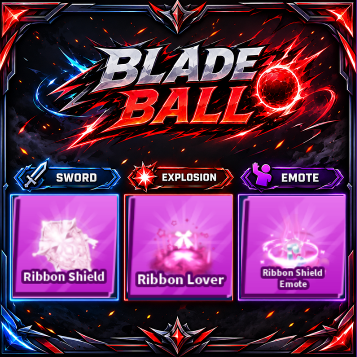 [ Limited Set ] Ribbon Shield+ Explosion + Emote | FAST DELIVERY✅