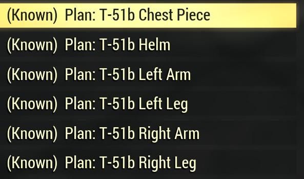 [ Xbox ] Plan: T-51 Power Armor Full Set (instant delivery)