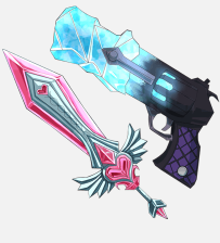 Ice and Heart Set  [MM2]  Instant Delivery (24/7 Online )