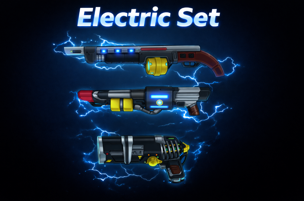 ELECTRIC SET (REVOLVER, TACTICAL, DOUBLE BARREL) - DA HOOD / DAHOOD / DH