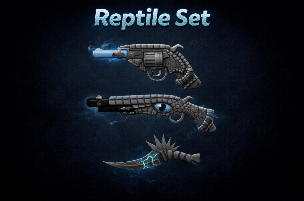 REPTILE SET (REVOLVER, DOUBLE BARREL, KNIFE) - DA HOOD / DAHOOD / DH