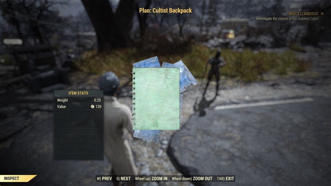 [ PC ] Plan: Cultist Backpack (instant delivery)