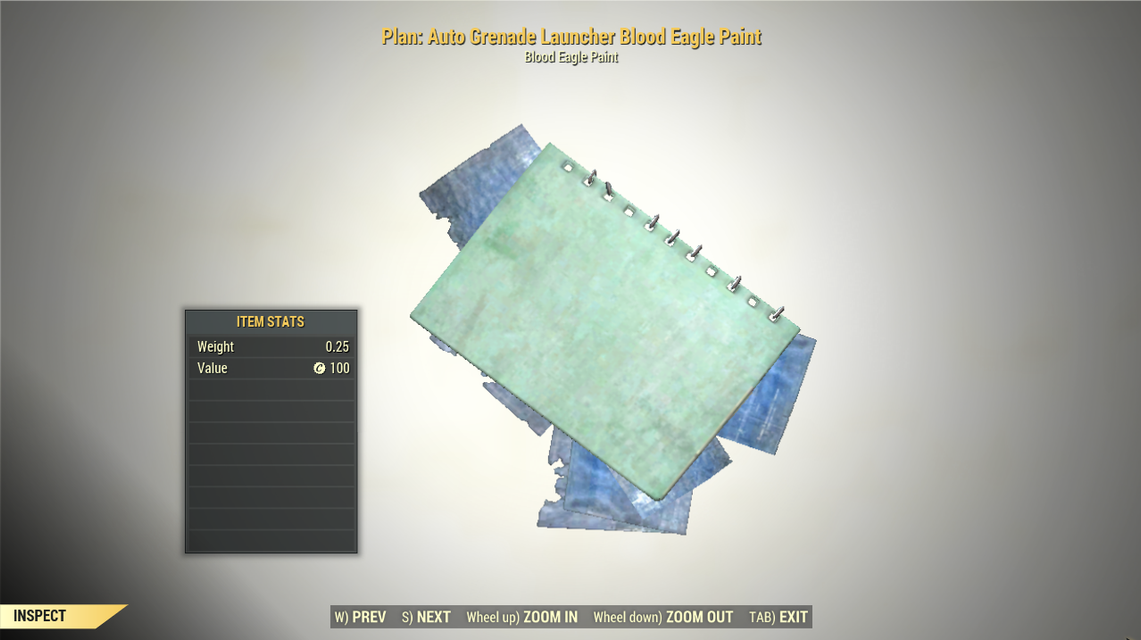[ PC ] Plan: Auto Grenade Launcher Blood Eagle Paint (instant delivery)