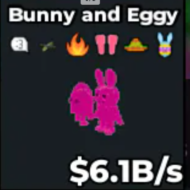 Rainbow Bunny and Eggy 6.1B/s Has Rainbow Egg Very Rare Trait On Egg!! and Only 10 Exist Rainbow Available!!! Has 1 of 1 on Trait!! Good For Collection!!