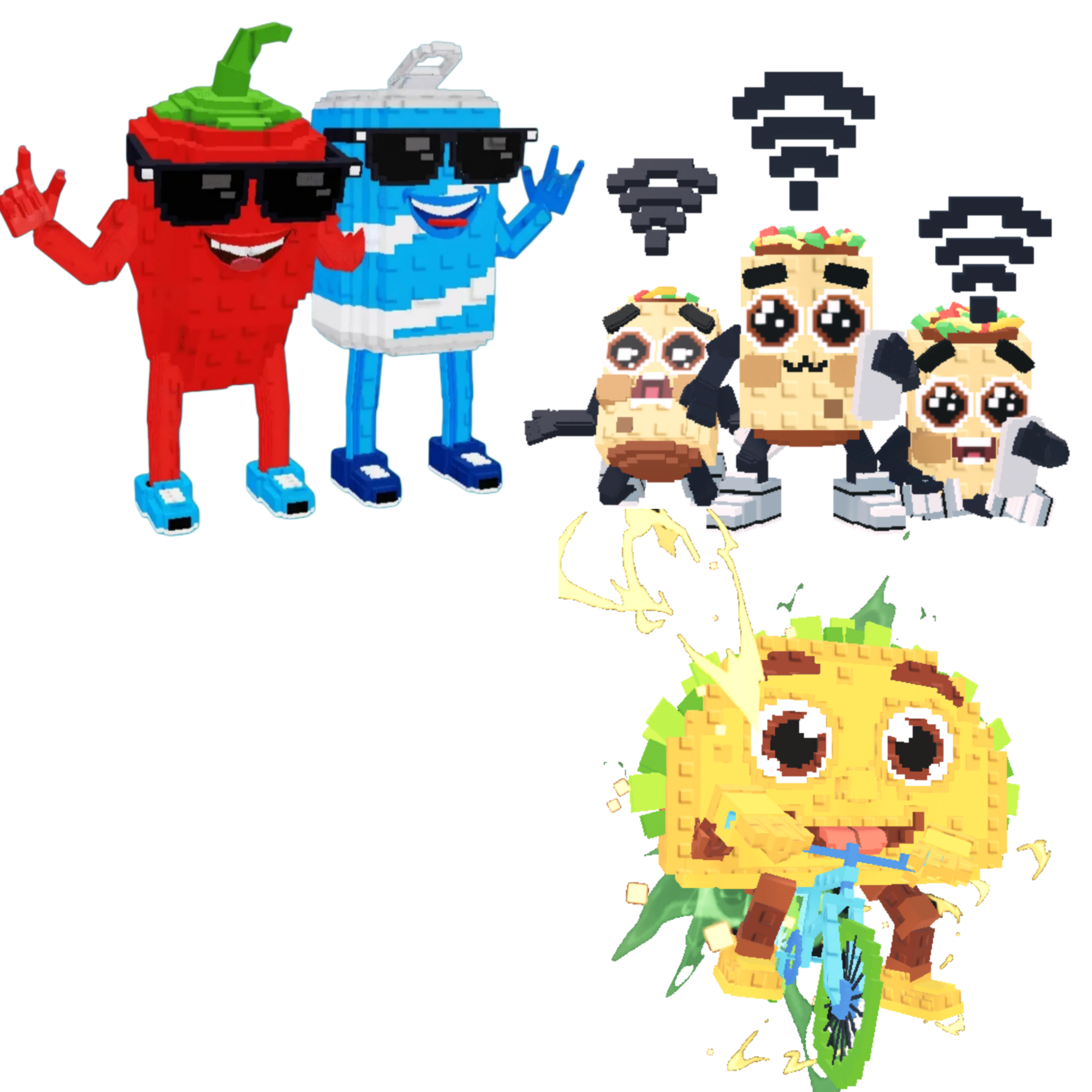 [BUNDLE] - 🚎 1x Swaggy Bros 🚎 1x Los Nooo My Hotspotsitos 🚎 1x Tacorita Bicicleta