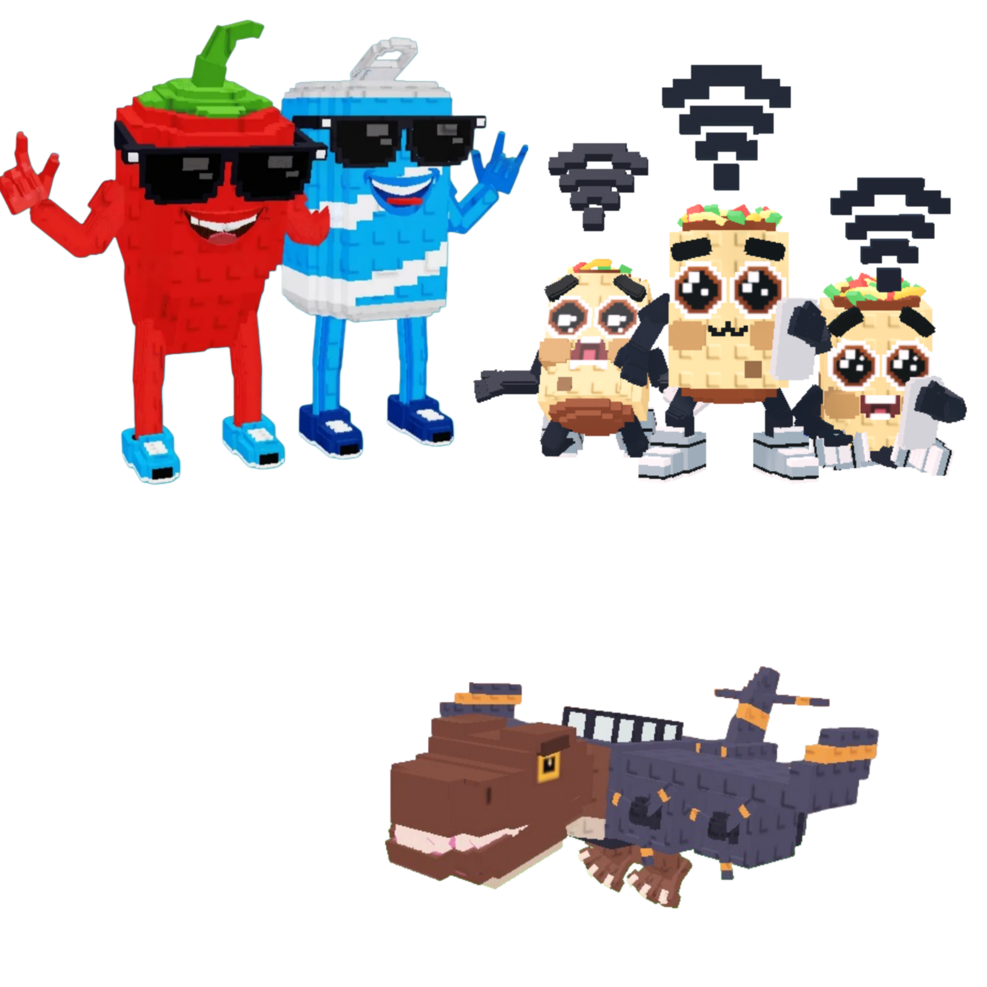 [BUNDLE] - 🚒 1x Swaggy Bros 🚒 1x Los Nooo My Hotspotsitos 🚒 1x Nuclearo Dinossauro