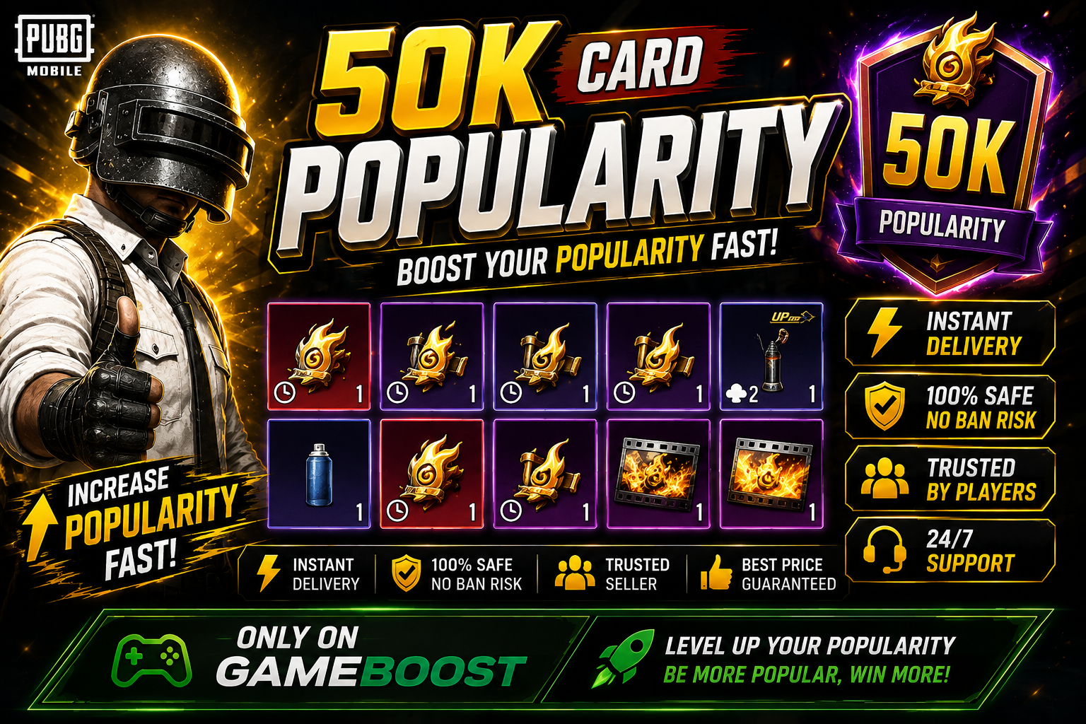 1x 50k Card Popularity Available (last Min Snipe) unlimited available Pre-booking Delivery