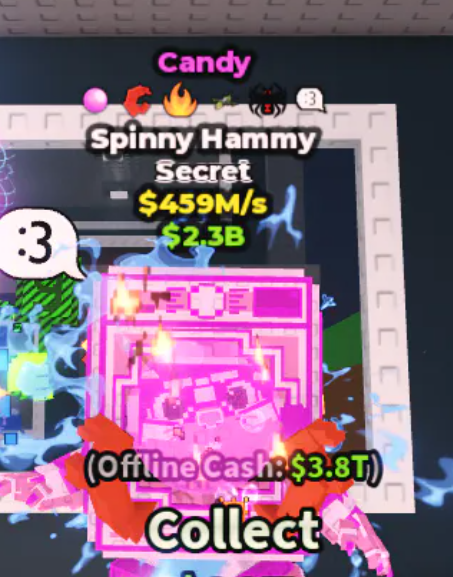 🍬 Spinny Hammy 459M/s 【SAB Secret Candy】🍬 INSTANT DELIVERY ⚡
