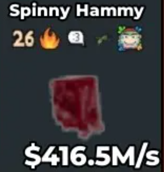 •Bloodrot• Spinny Hammy | $416.5M/s | 26, Fire, Mi Gatito, Explosive, Paint Traits | (Limited Stock Only!!) - Fast Delivery