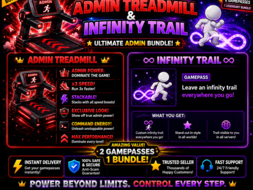 ✨INFINITY TRAIL & ADMIN TREADMILL 💪🚀 | +1 SPEED KEYBOARD ESCAPE CANDY & CHOCOLATE 🍭🍫 | INSTANT DELIVERY 24/7⚡| CHEAP PRICE 💸 | 100% SAFE TRANSACTION 🔒