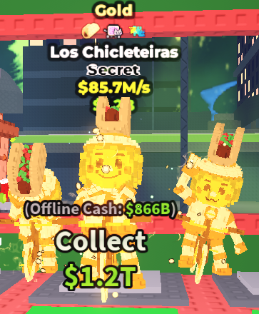 85.7M/s ⭐ Gold Los Chicleteiras - 3 Traits Secret | Steal A Brainrot ⚡ FAST DELIVERY⚡