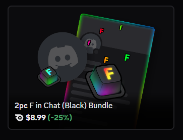 F in Chat (Black) Bundle bundle | 🔥Cheap Decoration $8.99