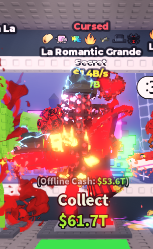 CURSED La Romantic Grande 💵 1.4B/s 💵 Taco + Nyan + Glitched + Fire + Explosive + Matteo Hat + Spider Traits ⭐ YOU GET THE ONE IN PICTURE ✅ 500+ Orders ✅ TOP SELLER ✅ GamerTagz