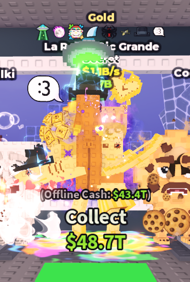 🍔NO TACO🍔 GOLD La Romantic Grande 💵 1.1B/s 💵 UFO + Galactic + Paint + Shark Fin + Spider + Explosive + Matteo Hat + :3 Traits ⭐ YOU GET THE ONE IN PICTURE ✅ 500+ Orders ✅ TOP SELLER ✅ GamerTagz