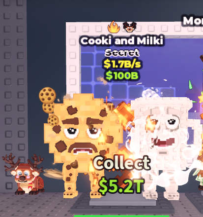 🍔NO TACO🍔 Cooki And Milki 💵 1.7B/s 💵 Fire + Reindeer Pet Traits ⭐ YOU GET THE ONE IN PICTURE ✅ 500+ Orders ✅ TOP SELLER ✅ GamerTagz