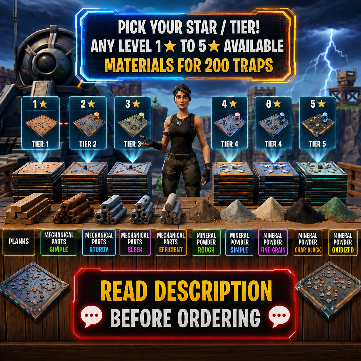 Floor Freeze Trap Kit (200 Traps Materials Equivalent) - Pick Any Star (Tier 1-5) | All Platforms | Fast Delivery