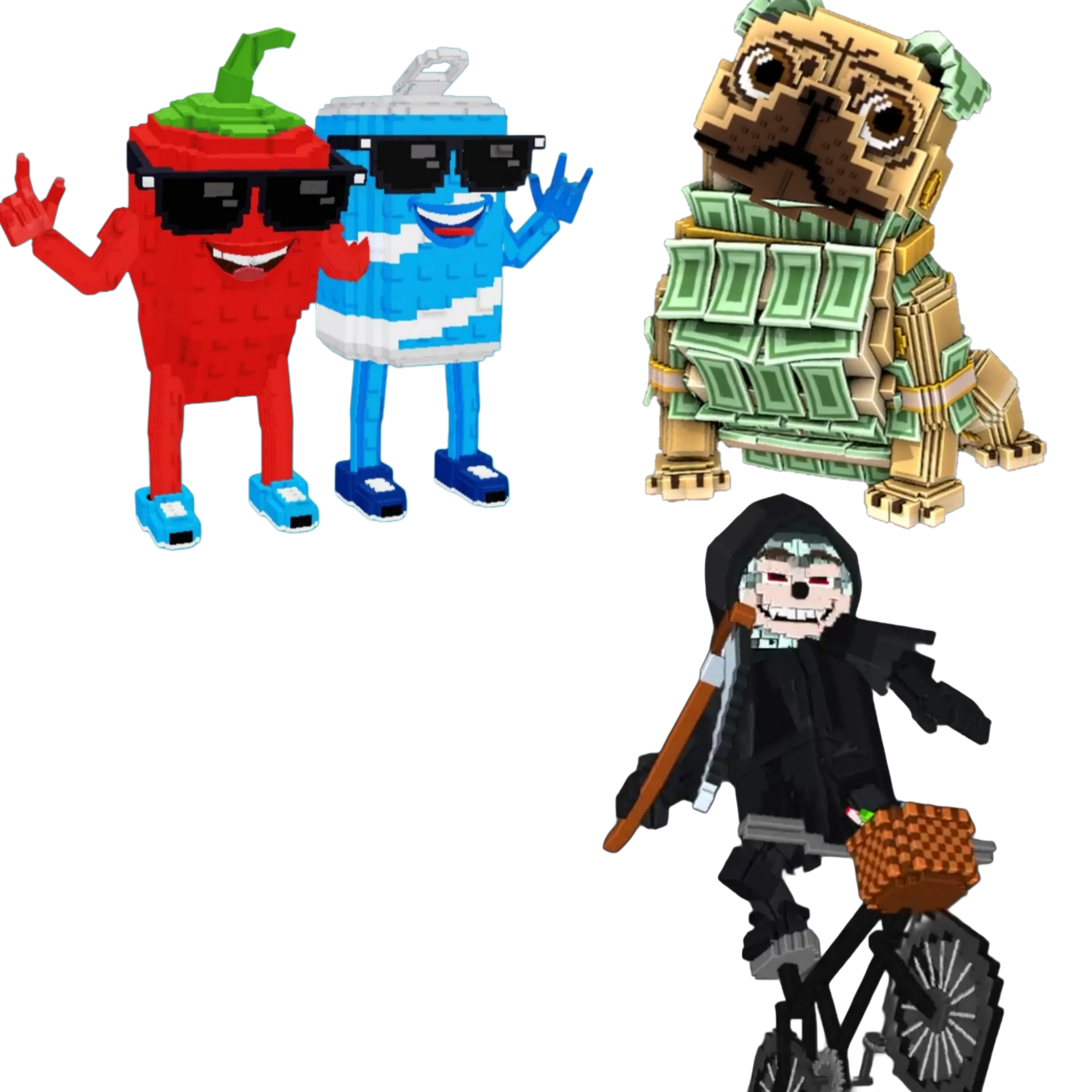 [BUNDLE] - 😼 1x Swaggy Bros 😼 1x Money Money Puggy 😼 1x Mieteteira Bicicleteira