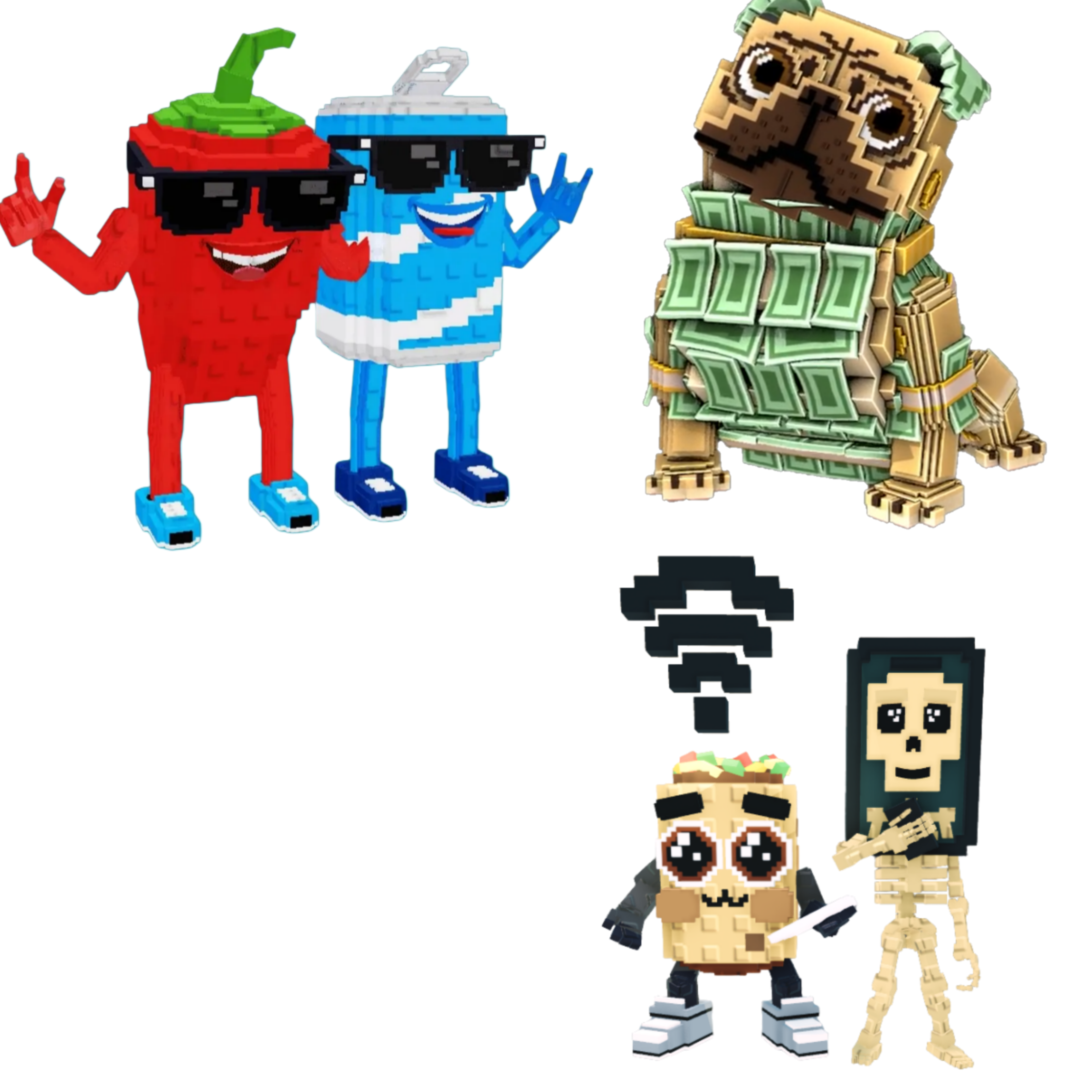 [BUNDLE] - 🙀 1x Swaggy Bros 🙀 1x Money Money Puggy 🙀 1x Los Mobilis