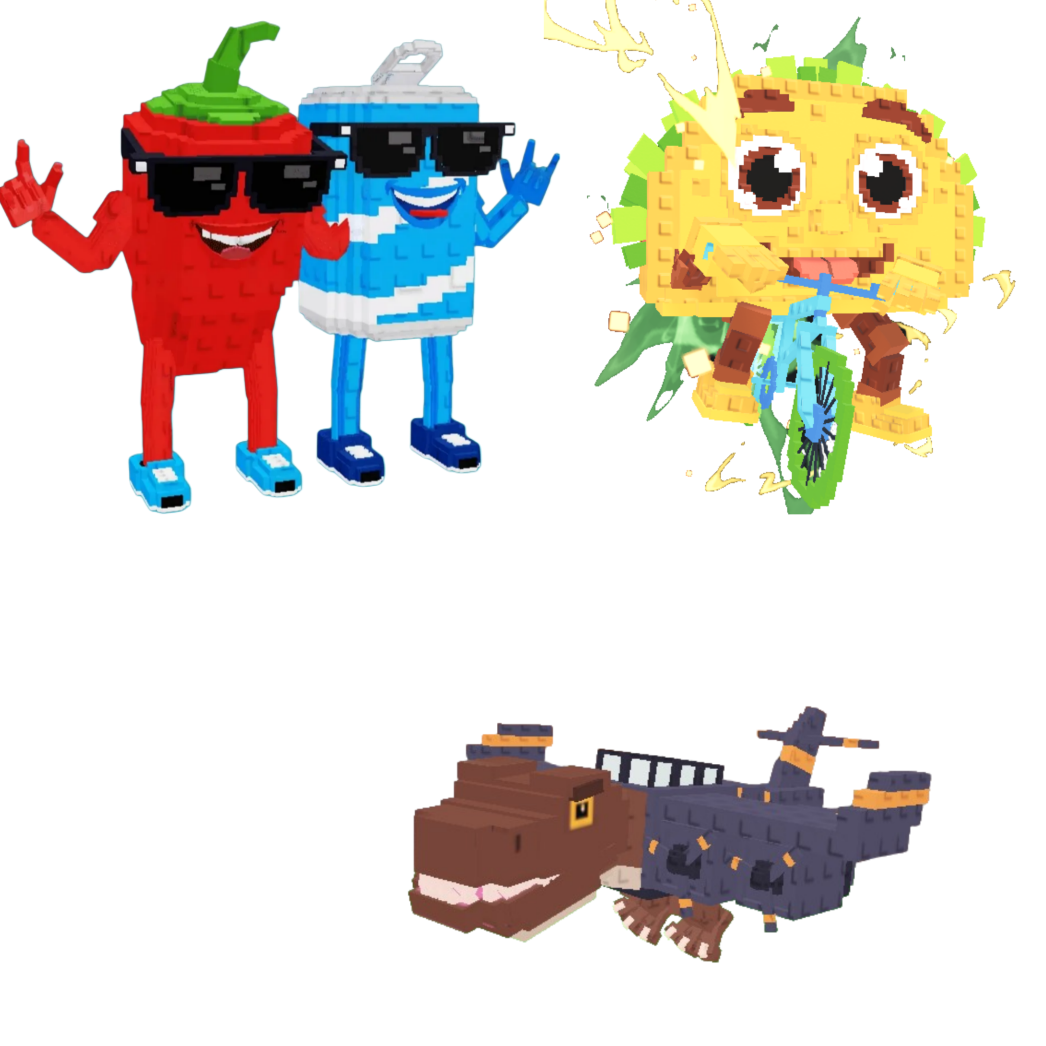 [BUNDLE] - 🐑 1x Swaggy Bros 🐑 1x Tacorita Bicicleta 🐑 1x Nuclearo Dinossauro