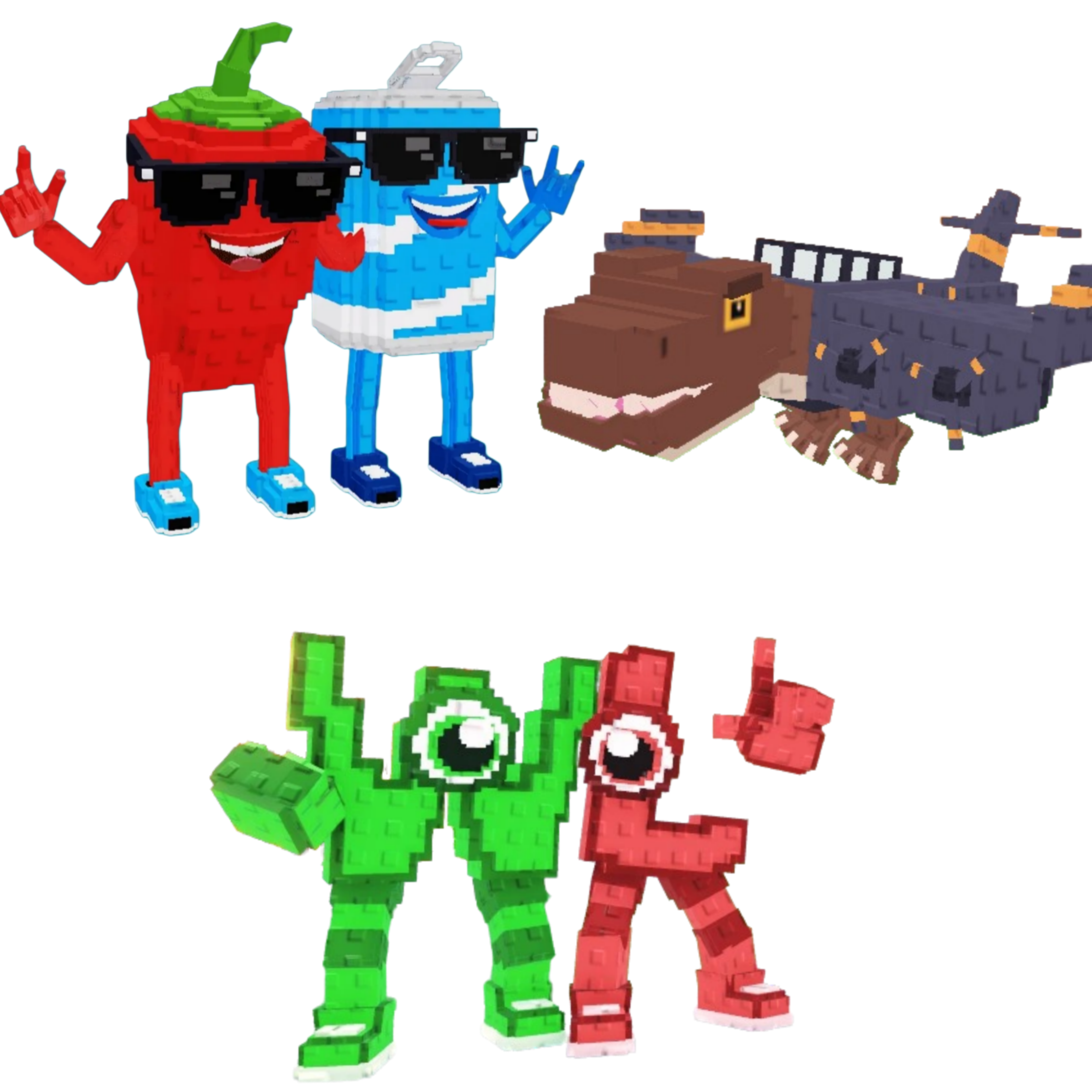 [BUNDLE] - 🐍 1x Swaggy Bros 🐍 1x W or L (WorL) 🐍 1x Nuclearo Dinossauro