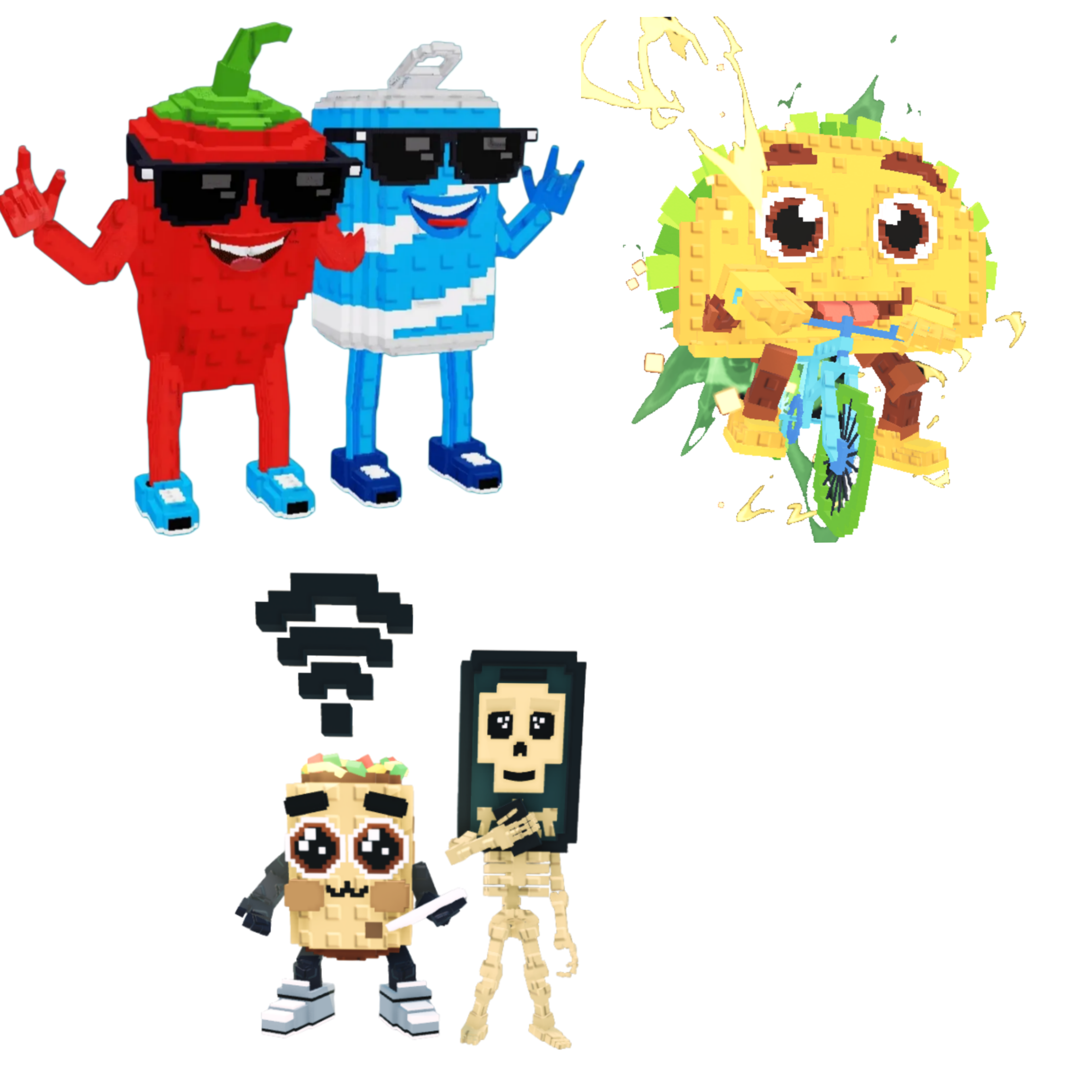 [BUNDLE] - 🐋 1x Swaggy Bros 🐋 1x Tacorita Bicicleta 🐋 1x Los Mobilis