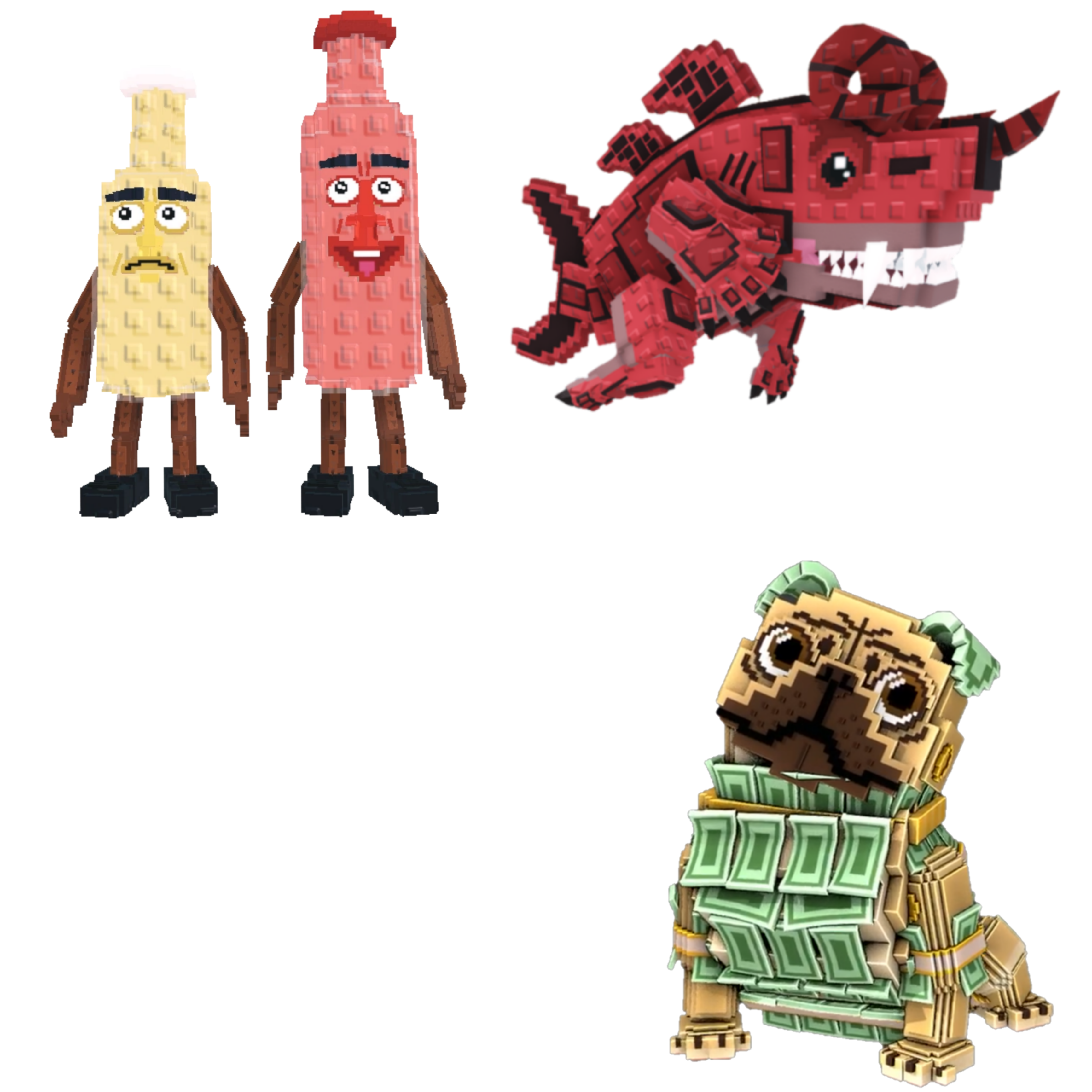[BUNDLE] - 🐇 1x Ketchuru And Musturu 🐇 1x Eviledon 🐇 1x Money Money Puggy
